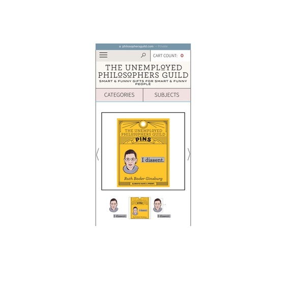 The Unemployed Philosophers Guild Ruth Bader Ginsburg & I Dissent Enamel Pin Set - Picture 5 of 7